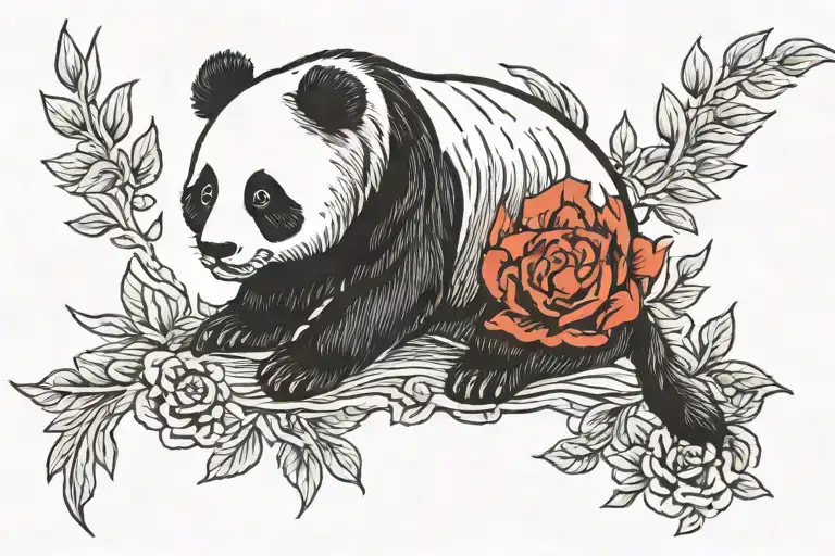 Panda bear tattoo design idea