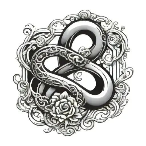 infinity and number 3 tattoo design idea