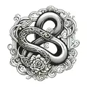 infinity and number 3 tattoo design idea