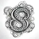infinity and number 3 tattoo design idea