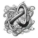 infinity and number 3 tattoo design idea