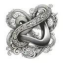 infinity and number 3 tattoo design idea