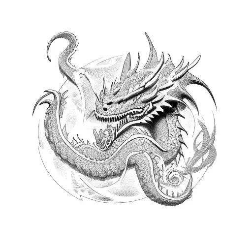 cross libra dragon  tattoo design idea