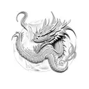 cross libra dragon  tattoo design idea
