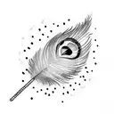 peacock feather flute with two name tattoo design idea