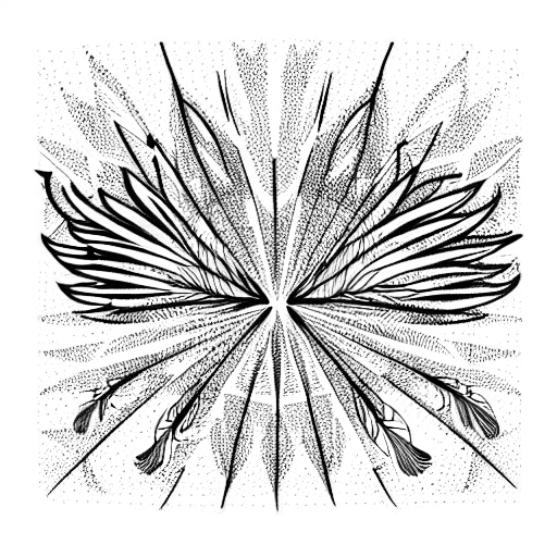 birds and feather tattoo design idea