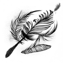birds and feather tattoo design idea
