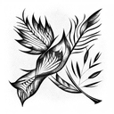 birds and feather tattoo design idea