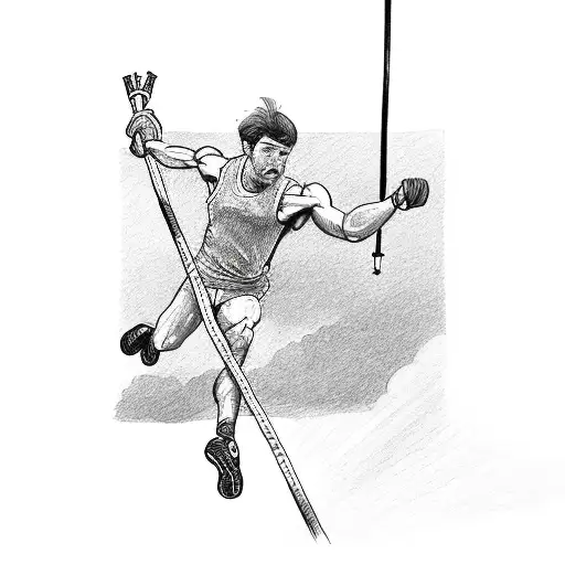pole vaulting sport tattoo design idea