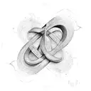 infinity symbol made by using the letters in the name cyrus tattoo design idea