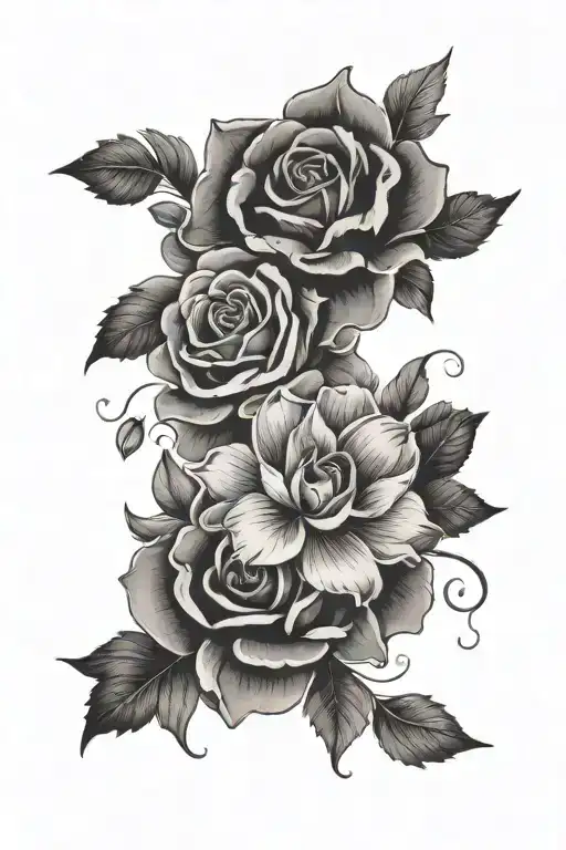 edgy floral sleeve tattoo tattoo design idea