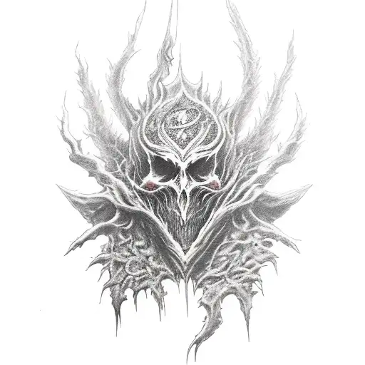 Bloodborne boss with lightning tattoo design idea