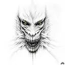 Scary beast from Bloodborne with lightning tattoo design idea