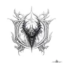 Scary beast from Bloodborne with lightning tattoo design idea