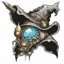 vivi realistic final fantasy landscape tattoo design idea