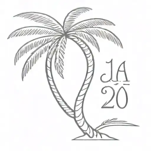 palm tree w area code  tattoo design idea
