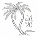 palm tree w area code  tattoo design idea