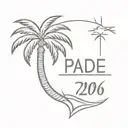 palm tree w area code  tattoo design idea