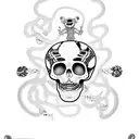 voodoo doll with snakes and voodoo symbols tattoo design idea