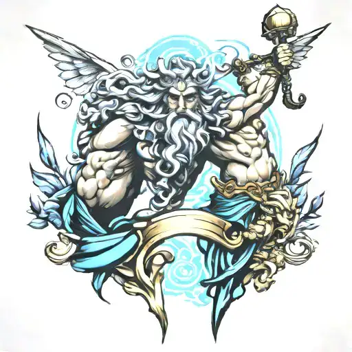 zeus y poseidon tattoo design idea