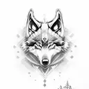 Viking wolf with runes tattoo design idea