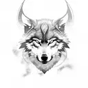 Viking wolf with runes tattoo design idea