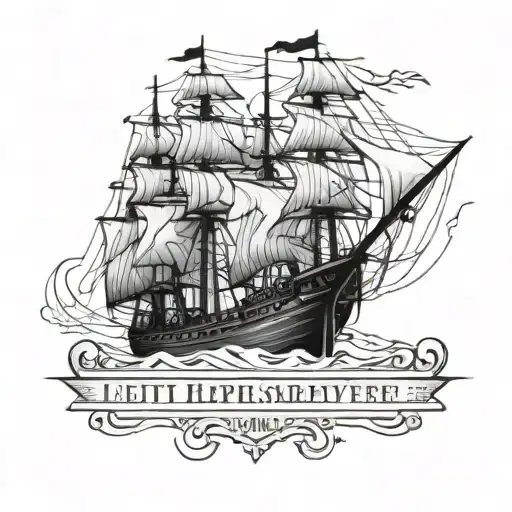 leith persevere ship with motto tattoo design idea