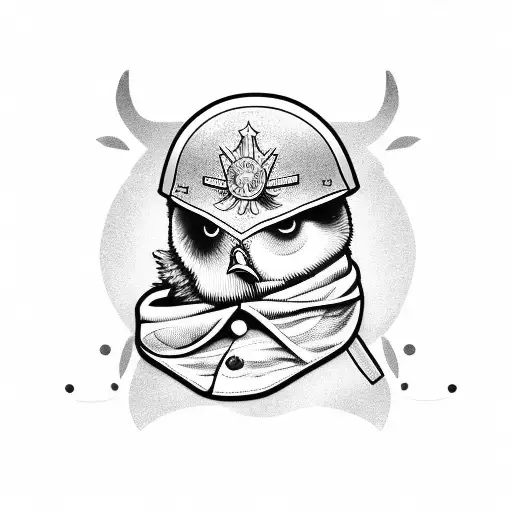 Chick Dressed as a soldier tattoo design idea