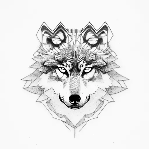 wolf playing soccer tattoo design idea