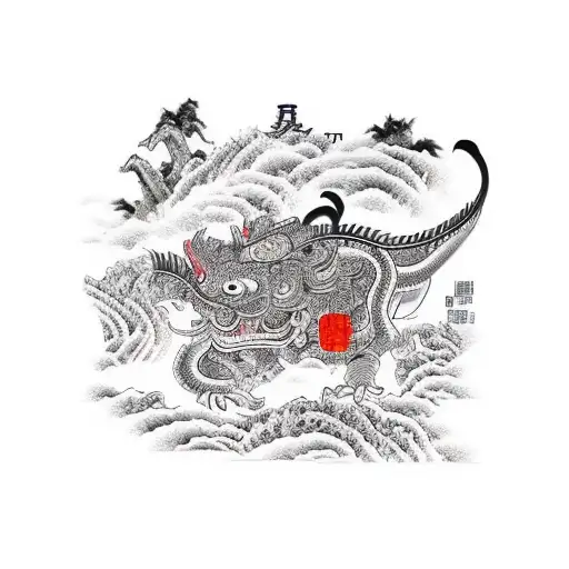 Chinese Rice Farm tattoo design idea