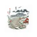 Chinese Rice Farm tattoo design idea