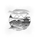 Chinese Rice Farm tattoo design idea