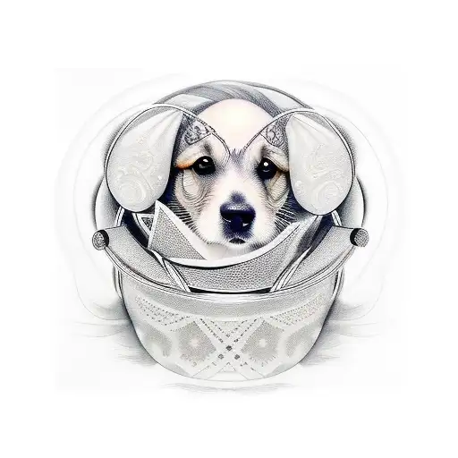 perro con pato tattoo design idea