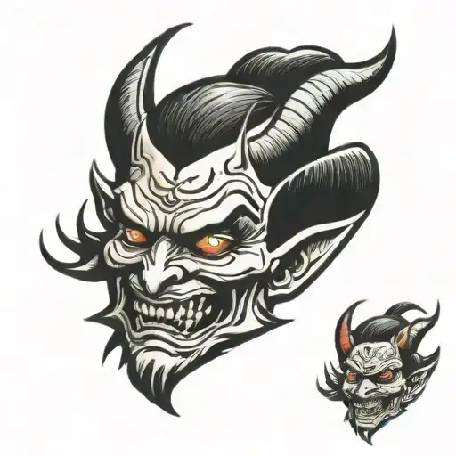 devil face tattoo design idea