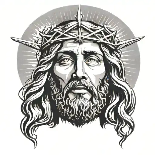 face of jesus christ tattoo design idea