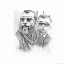 father and three sons tattoo design idea