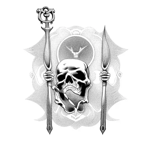  death with a scythe with holding a sandglass watches in black and white agressive st tattoo design idea