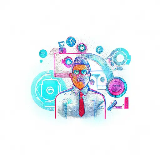 Computer, Digital Marketing with "Websites & Marketing" written out in tattoo lettering font tattoo design idea