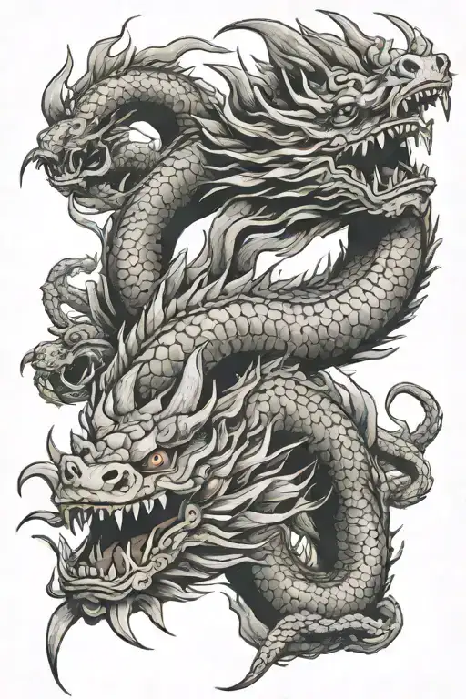 Queen Japanese dragon tattoo design idea