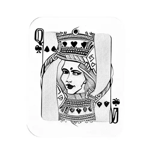 queen of hearts card drawing