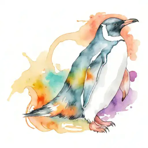penguin tattoo design idea