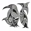 penguin tattoo design idea