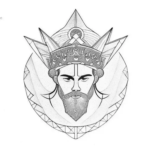 geometric Greek laurel crown tattoo design idea