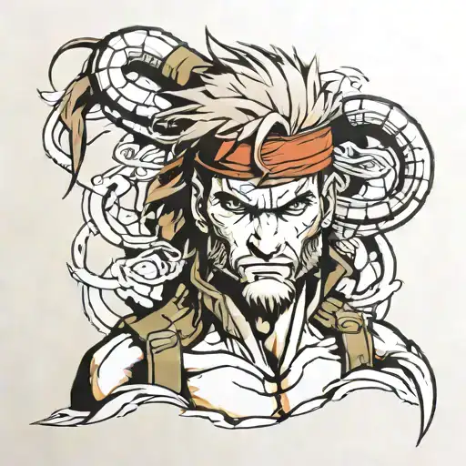 solid snake from metal gear tattoo design idea