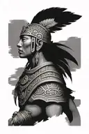 maya warrior looking sideways tattoo design idea