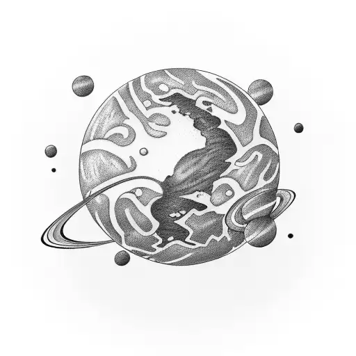 planet pluto tattoo design idea