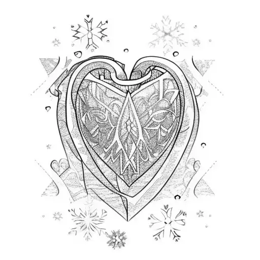 frozen heart tattoo design idea