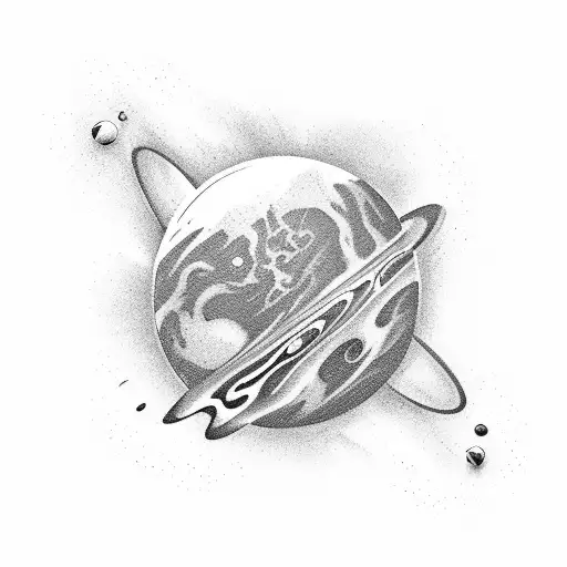 planet pluto tattoo design idea