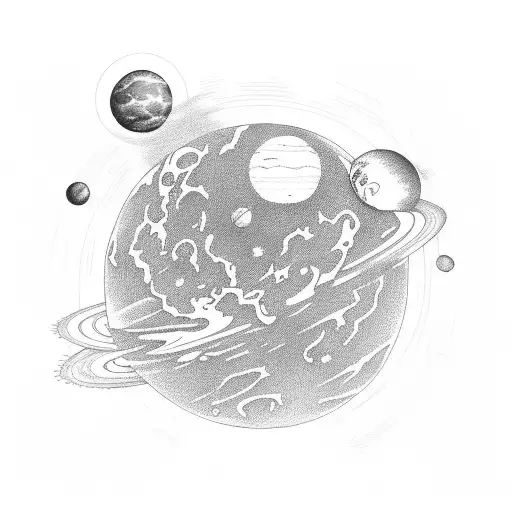 planet pluto tattoo design idea