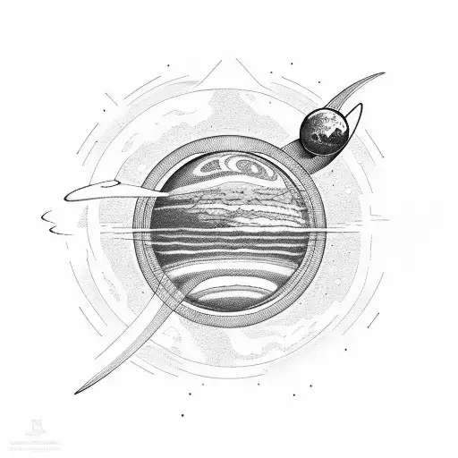 planet pluto tattoo design idea